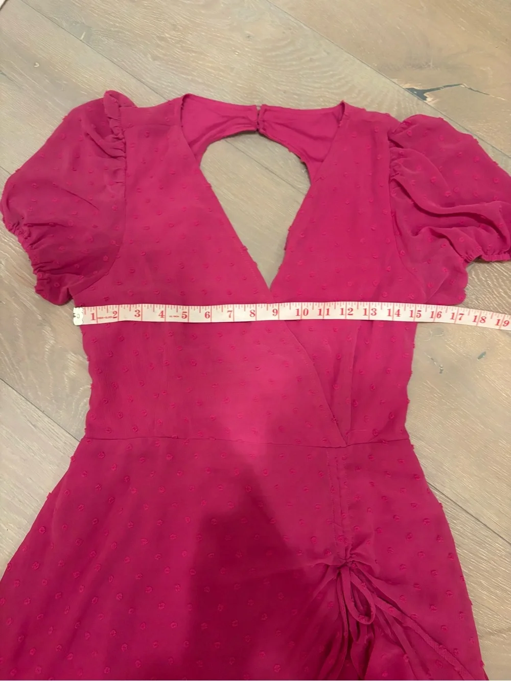 Lulu's Fuchsia Wrap Ruffle Textured Mini Dress - Picture 5 of 7